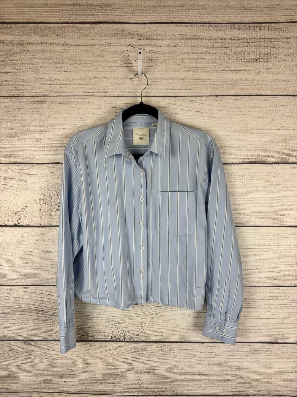 JW Anderson x Uniqlo Women's Blue & White Stripe Button Up Top Size Medium